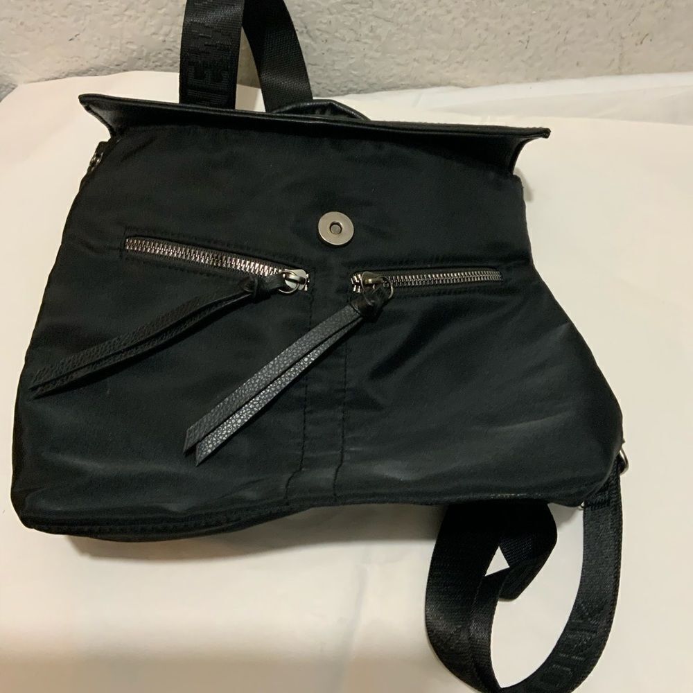 Botkier Mini Black Faux Leather Nylon Backpack - Picture 11 of 15